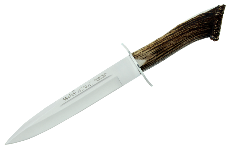 Couteau Muela Alcaraz 9314 lame en inox 19cm manche en bois de cerf + &eacute;tui en cuir