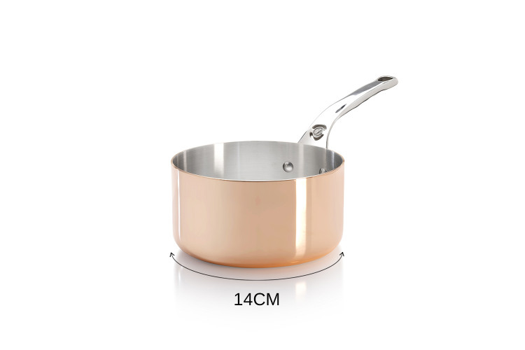 Casserole en cuivre inox De Buyer Prima Matera poign&eacute;e en fonte d'inox compatible induction