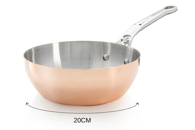 Sauteuse bombée en cuivre inox De Buyer Prima Matera poignée en fonte d'inox compatible induction