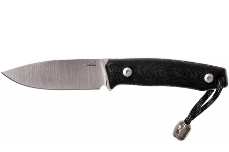 Couteau LionSteel M1.GBK lame 7,5cm manche en G10 noir + &eacute;tui en cuir