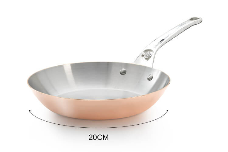 Poêle ronde en cuivre inox De Buyer Prima Matera poignée en fonte d'inox compatible induction