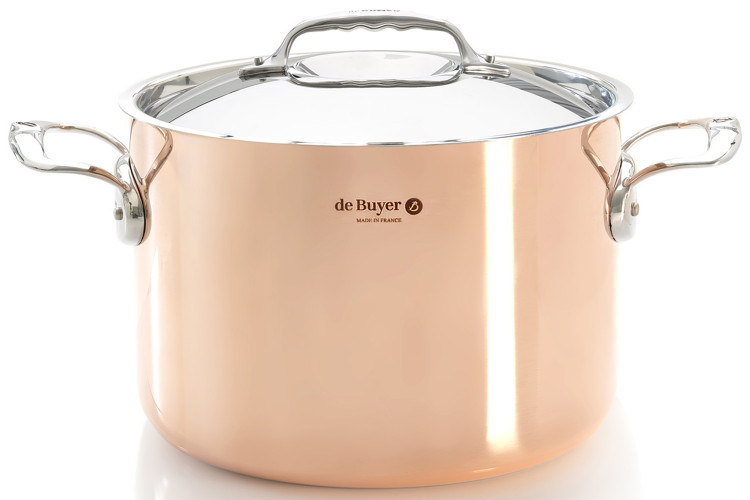 Braisi&egrave;re en cuivre inox 24cm De Buyer Prima Matera compatible induction avec couvercle