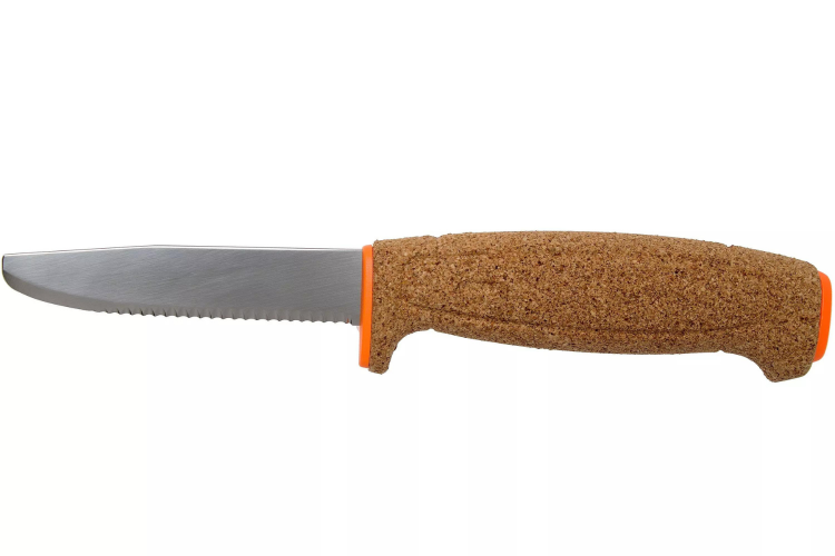 Couteau Flottant Mora SRT Safe 13131 lame inox 9,6cm manche li&egrave;ge orange + &eacute;tui
