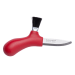 Couteau à champignons Mora Karl-Johan 12206 lame inox 6,2cm manche polypropylène rouge + étui