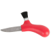 Couteau à champignons Mora Karl-Johan 12206 lame inox 6,2cm manche polypropylène rouge + étui