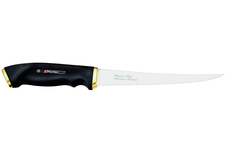 Couteau &agrave; filets Marttiini 627015 lame 15cm manche caoutchouc noir + &eacute;tui