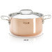 Faitout en cuivre inox De Buyer Prima Matera compatible induction anses en inox avec couvercle