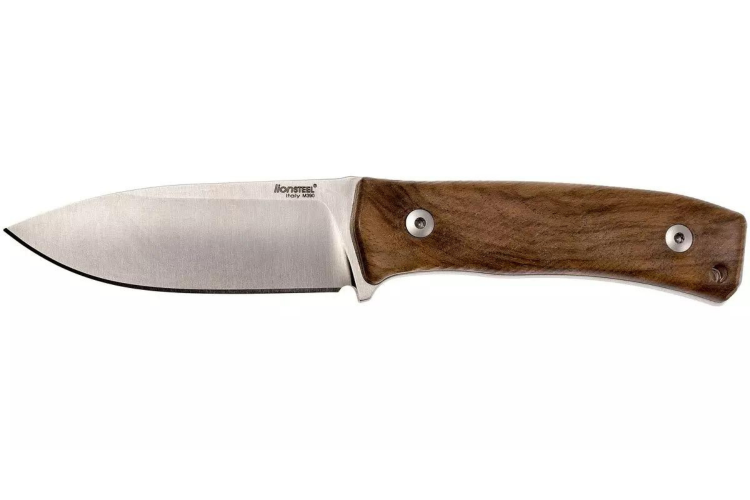 Couteau LionSteel M4.WN lame 9,5cm manche en bois de noyer + &eacute;tui en cuir