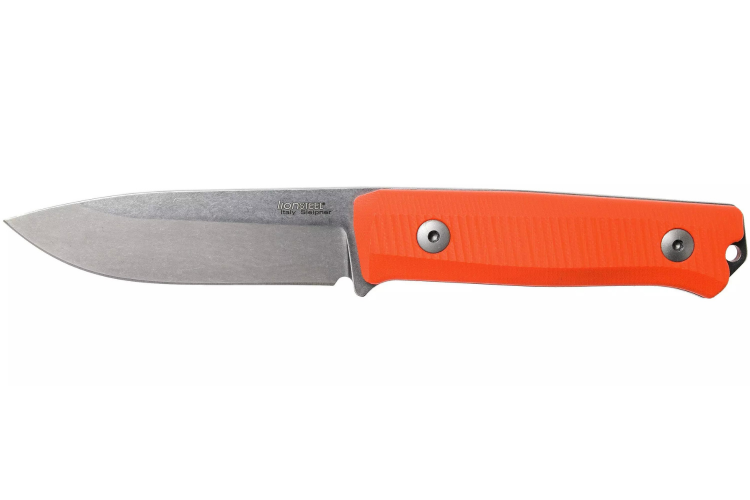 Couteau LionSteel B40.GOR lame 10,3cm manche en G10 orange + &eacute;tui en cuir