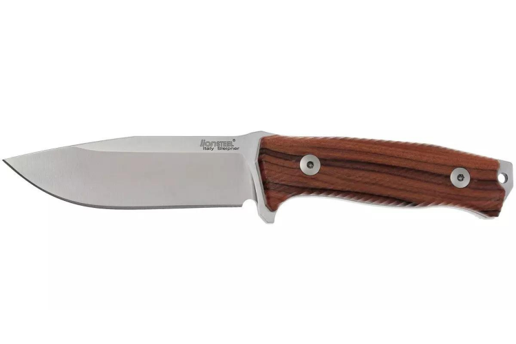Couteau LionSteel M5.ST lame 11,5cm manche en bois de santal + &eacute;tui en cuir