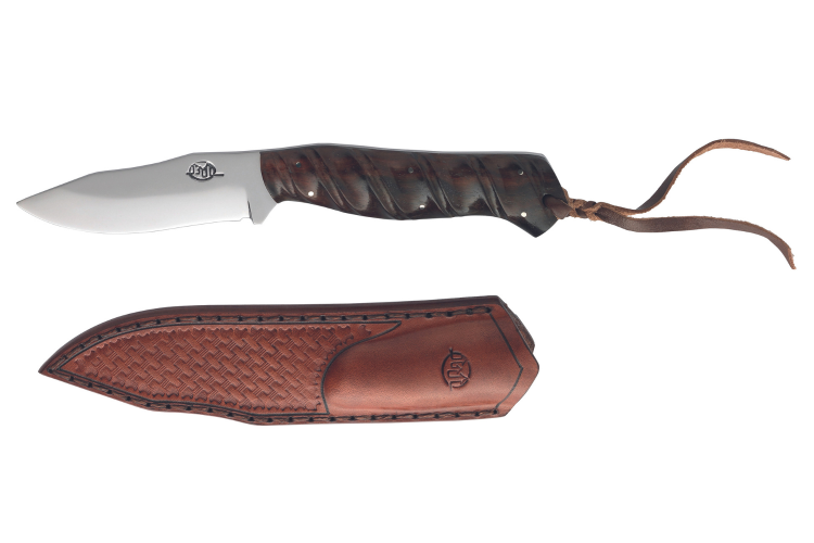Couteau Citadel Loutre 63102 lame 10cm manche en bois avec lacet et &eacute;tui en cuir