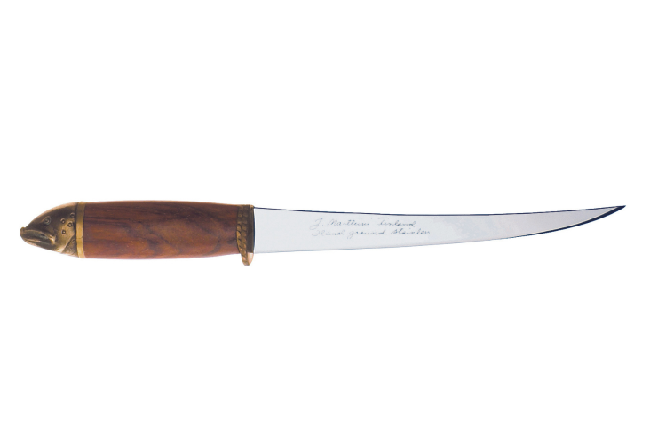 Couteau &agrave; filets Marttiini Saumon 552017 lame 19cm manche bois + &eacute;tui