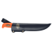 Couteau Marttiini Hunter's Carving Martef 935024 lame 15cm manche caoutchouc orange + étui