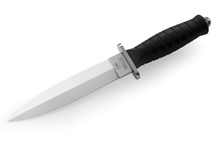 Couteau Maserin Diabolik 4950 lame 16cm manche en caoutchouc noir + &eacute;tui en nylon