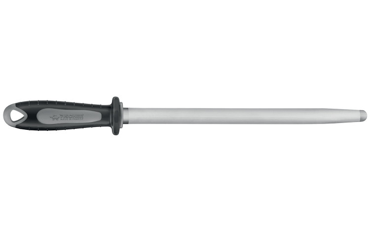 Fusil de boucher FISCHER m&egrave;che ovale 30cm grain fin manche noir et gris