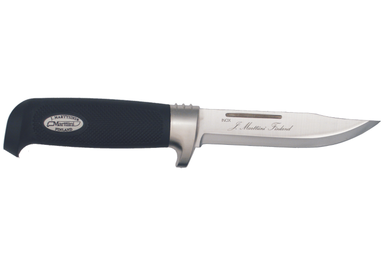 Couteau Marttiini Big Game Basic 184019 lame 13cm manche caoutchouc noir + &eacute;tui