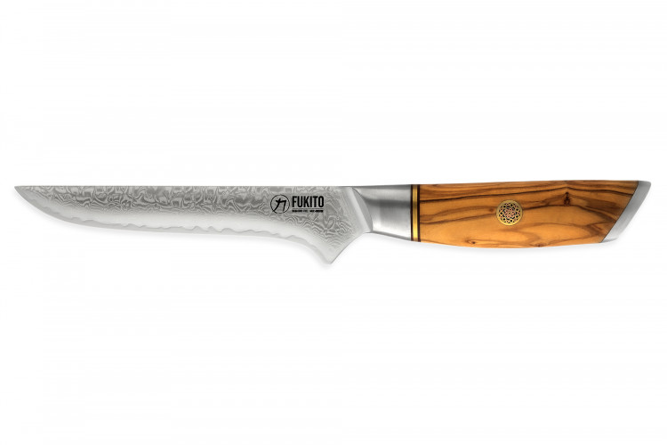 Couteau &agrave; d&eacute;sosser Fukito Olive Damas 14Cr 15cm