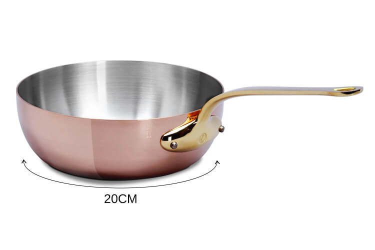 Sauteuse évasée bombée en cuivre Mauviel M'Héritage 200B tous feux sauf induction