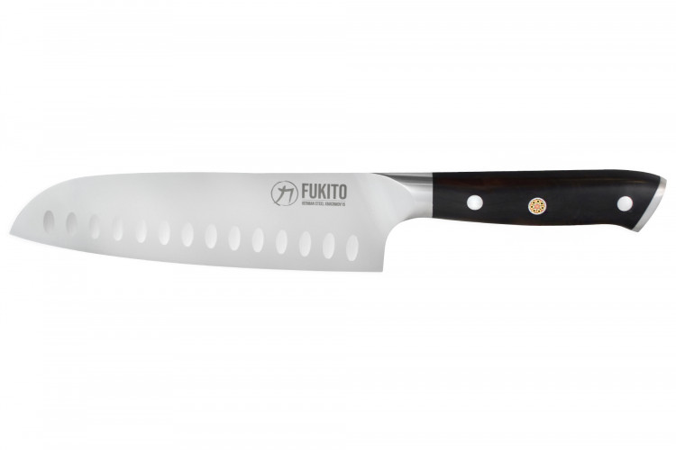 Couteau santoku Fukito Eb&egrave;ne X50 18cm