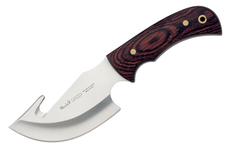 Couteau Muela Grizzly 9204 lame 12cm manche en stamina fonc&eacute; + &eacute;tui en cuir