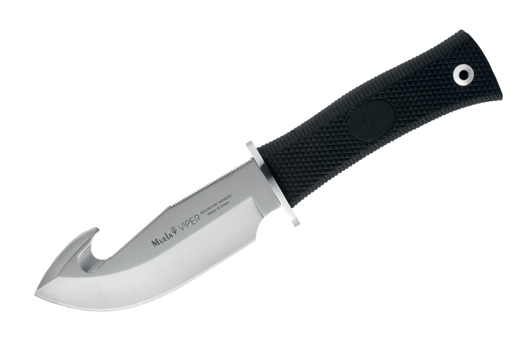 Couteau Muela Viper 11-S 9288 lame 11cm manche en gomme noir + &eacute;tui en cuir