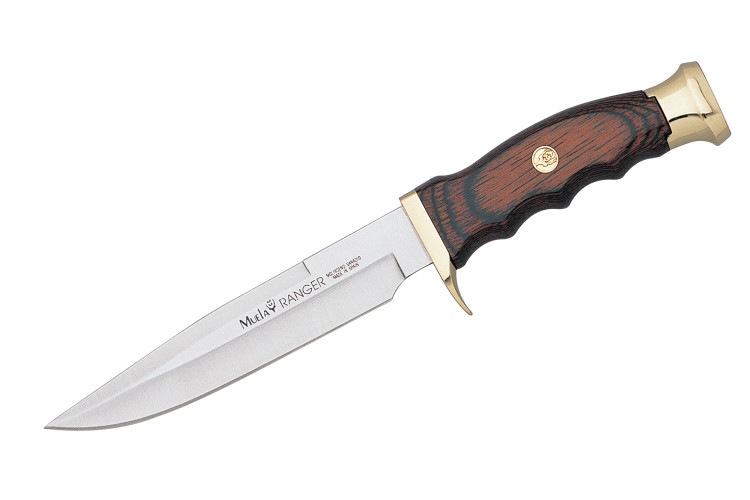 Couteau Muela Ranger 14-R 9227 lame 14cm manche en stamina avec pommeau en laiton + &eacute;tui en cuir