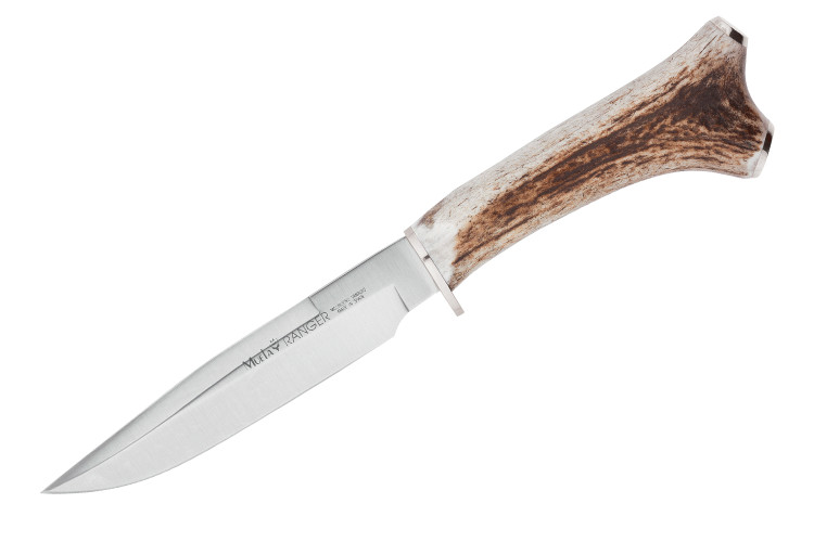 Couteau Muela Ranger 9251 lame 14cm manche en bois de cerf avec d&eacute;part d'&eacute;pois + &eacute;tui en cuir