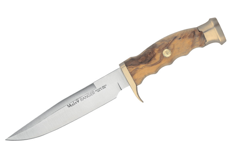 Couteau Muela Ranger 9270 lame 14,5cm inox manche en bois d'olivier + &eacute;tui en cuir