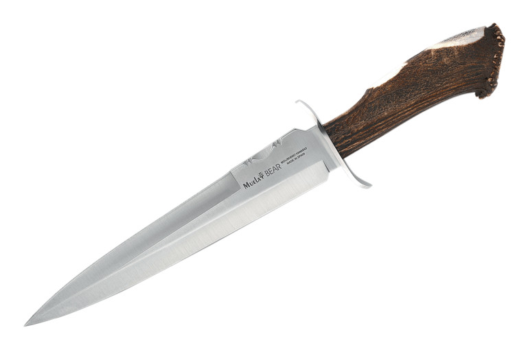 Couteau Muela Bear 9254 lame en inox 24cm manche bois de cerf + &eacute;tui en cuir