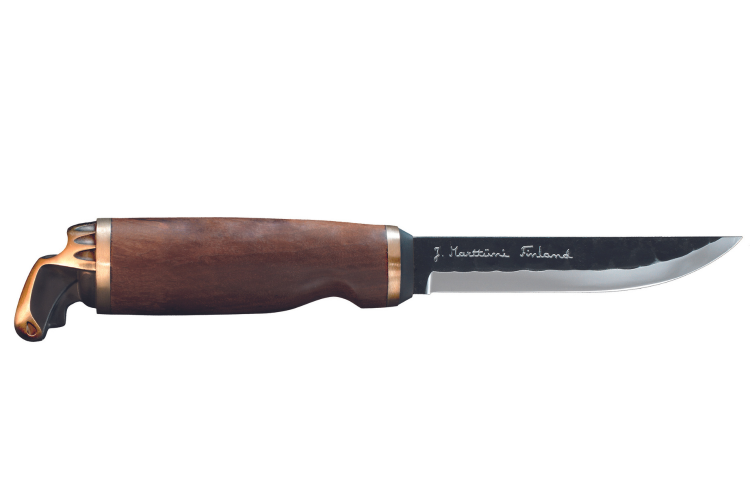 Couteau Marttiini Antler 546012 lame carbone 11cm manche bouleau + &eacute;tui/coffret cadeau