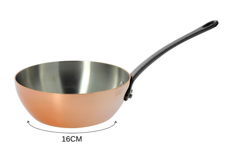 Sauteuse bombée en cuivre De Buyer Inocuivre poignée en fonte d'acier