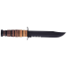 Couteau KA-BAR USMC 11216 lame semi-dentée 17cm manche cuir + étui en cuir