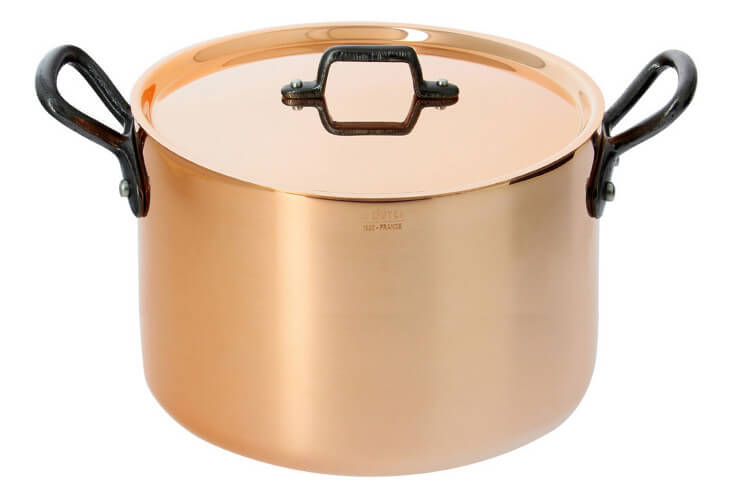 Braisière en cuivre 24cm De Buyer Inocuivre anses en fonte d'acier avec couvercle