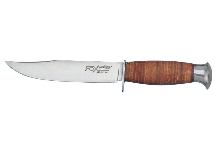Couteau Fox Scout 610.13 lame 13cm manche en cuir avec pommeau