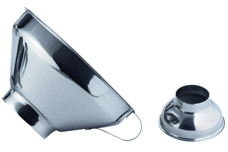 Entonnoir &agrave; confiture &oslash;15cm De Buyer en inox &agrave; 2 embouts