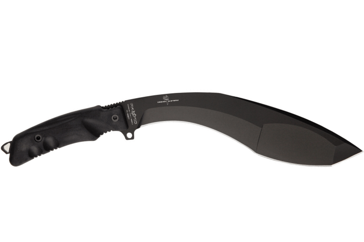Machette Kukri Fox Military Extreme Tactical FX.9CM05T Noir 37cm manche Forprene + étui en nylon
