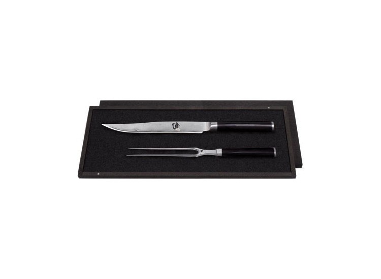 Coffret d&eacute;coupe Shun Classic avec couteau &agrave; trancher  20cm et fourchette 16.5cm