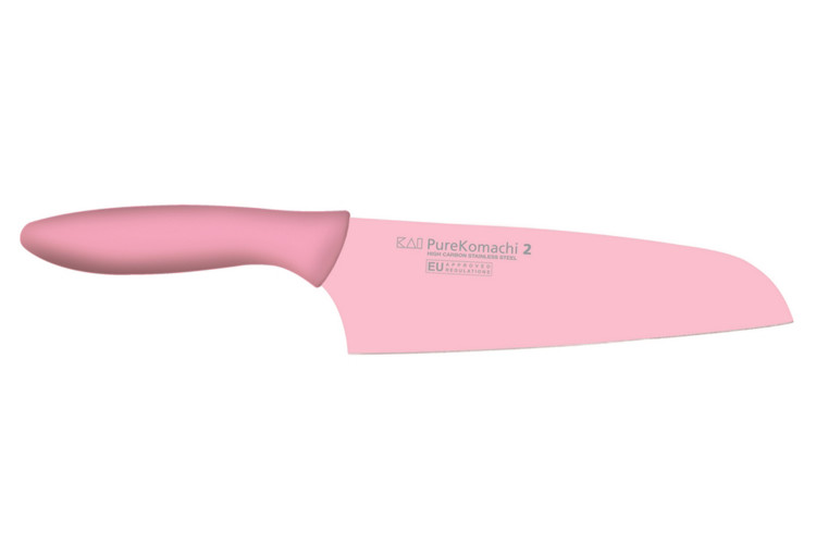Couteau santoku KAI Purekomachi 2 lame 16cm coloris rose