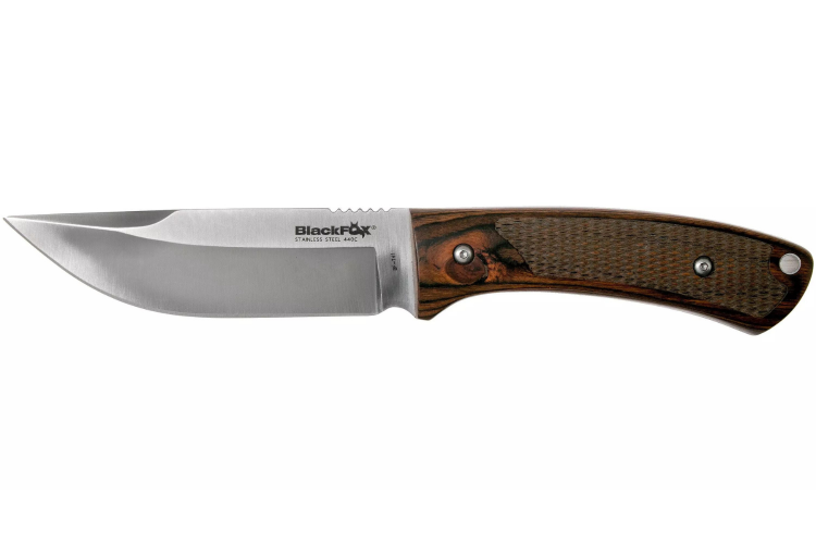 Couteau Black Fox BF.741 lame 11,4cm manche en bois de pakka avec &eacute;tui 