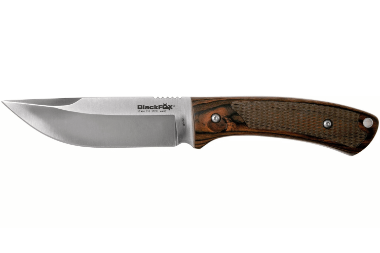 Couteau Black Fox BF.741 lame 11,4cm manche en bois de pakka avec étui 