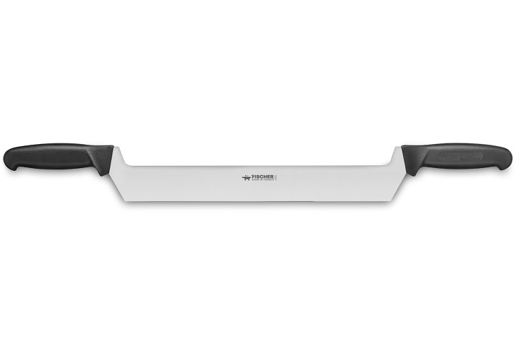 Couteau &agrave; fromage professionnel Fischer lame fine 33cm 2 manches noirs