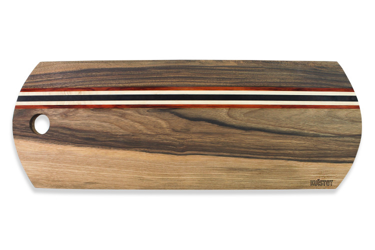 Planche de pr&eacute;sentation artisanale Ku&iuml;stot Riverside en noyer massif fran&ccedil;ais 50cm