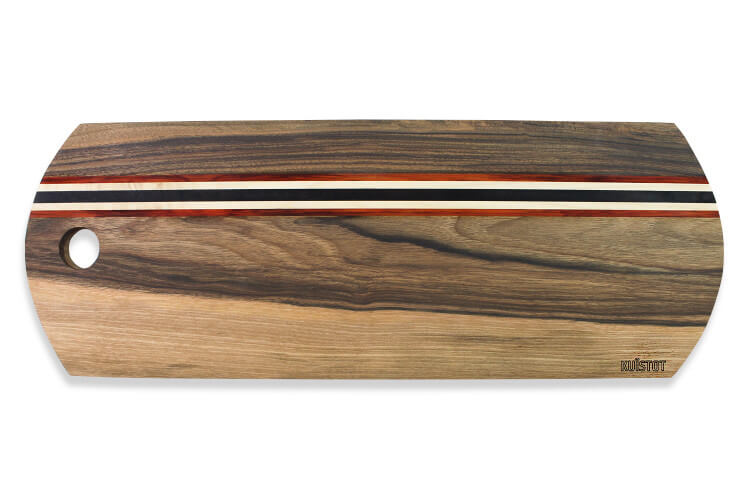 Planche de présentation artisanale Kuïstot Riverside en noyer massif français 50cm