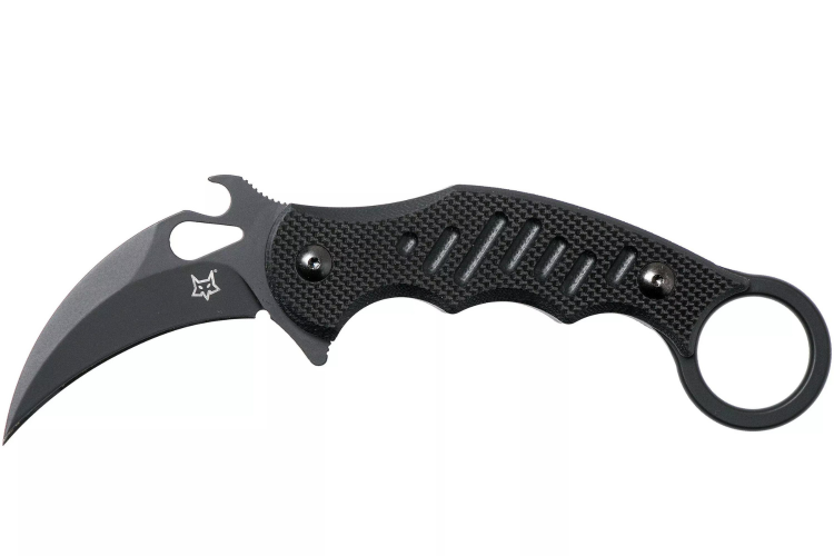 Couteau karambit Fox FX.598 6cm manche G10 noir + &eacute;tui