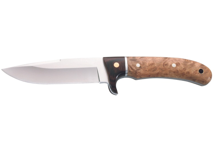 Couteau Herbertz 110311 lame en inox 10,8cm manche en bois de racine avec &eacute;tui en cuir