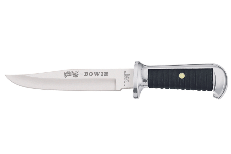 Couteau Herbertz Bowie 106415 lame 15,5cm manche zinc et cuir + &eacute;tui en cuir
