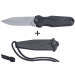Couteau de cou Herbertz 108307 lame en inox 7cm manche en polymère noir avec étui