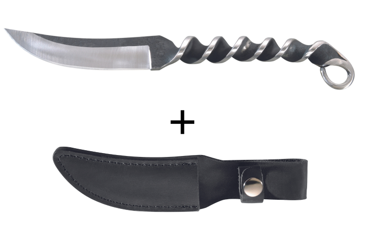 Couteau Herbertz 102011 lame 10,3cm manche torsad&eacute; en inox avec &eacute;tui