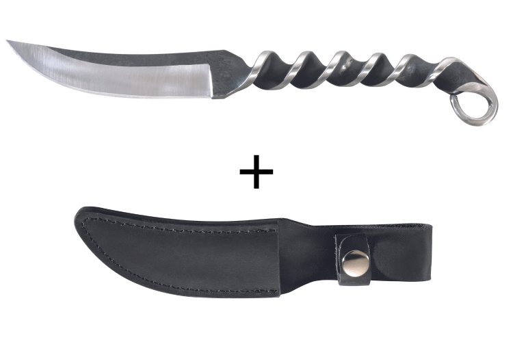 Couteau Herbertz 102011 lame 10,3cm manche torsadé en inox avec étui