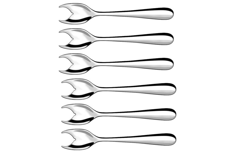 Coffret de 6 fourchettes &agrave; hu&icirc;tres Couzon Embruns acier 18/10 2mm